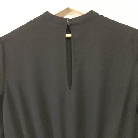 Elegant Black Sheer Mock Neck Witchy Blouse - Picture 7 of 15
